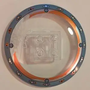 Trans-Clear Dish 6 x 6 Inverted (Radar) - Solid Studs with Cracked Glass Gyrosphere Pattern