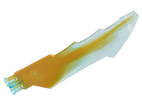Trans-Light Blue Propeller 1 Blade 14L with 2 Axle Holes and Jagged Edges (Sword Blade) with Marbled