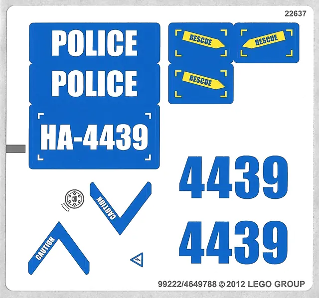 Sticker Sheet for Set 4439 - (99222/4649788)