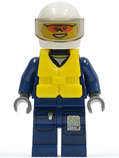 Forest Police - Helicopter Pilot, Dark Blue Flight Suit with Badge, Helmet, Life Jacket Center Buckl
