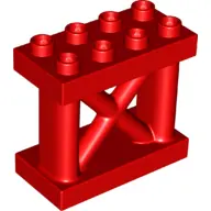 Red Duplo Support 2 x 4 x 3 X-Frame Girder
