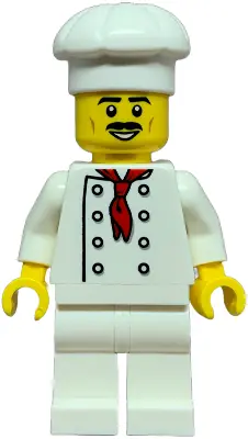 Pizza Slice Soapbox Race Car Driver (Chef) - Male, White Torso with 8 Buttons, No Wrinkles Front or 