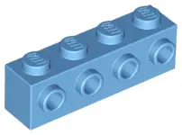 Medium Blue Brick, Modified 1 x 4 with Studs on Side