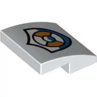 White Slope, Curved 2 x 2 x 2/3 with Coast Guard Logo Pattern