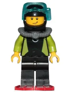 Coast Guard City - Diver, Black Wetsuit with White Logo