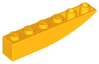 Bright Light Orange Slope, Curved 6 x 1 Inverted
