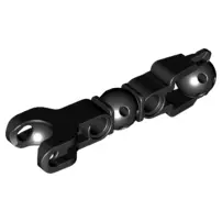 Black Hero Factory Arm / Leg with Ball Joint and Ball Socket and 2 Pin Holes
