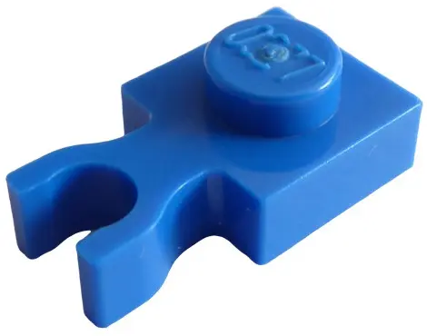 Blue Plate, Modified 1 x 1 with U Clip Thin (Vertical Grip)