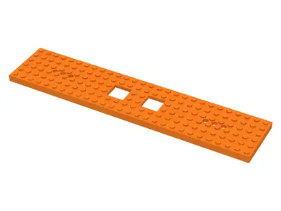 Orange Train Base 6 x 28 with 3 Round Holes Each End and 2 x 2 Cutouts