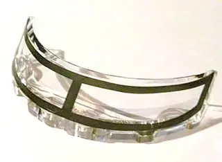 Trans-Clear Windscreen 3 x 6 x 1 Curved with Black Window Outline Pattern