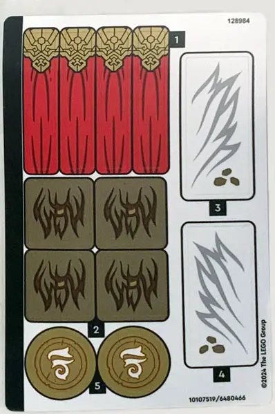 Sticker Sheet for Set 71809 - (10107519/6480466)
