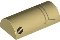 Slope, Curved 2 x 4 Double with Groove with Dark Tan Lines and Black Eyes Pattern (SW Battle Droid H