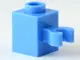 Medium Blue Brick, Modified 1 x 1 with Open O Clip (Vertical Grip) - Hollow Stud