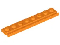 Orange Plate, Modified 1 x 8 with Door Rail