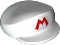 White Large Figure Headgear, Super Mario Cap with Super Mario Logo Red Capital Letter M Pattern (Fir