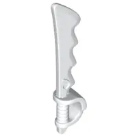 White Minifigure, Weapon Sword, Cutlass Serrated with Skull Hand Guard