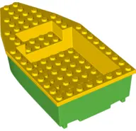 Bright Green Boat, Hull Unitary 16 x 8 with Yellow Top (28533 / 28535)