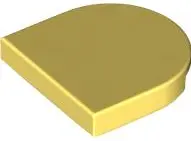 Light Yellow Tile, Round 2 x 2 Half Circle Extended