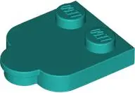 Turquoise Tile, Modified 2 x 2 with Studs on Edge, Rounded Corners and 1 x 1 Half Circle Extension