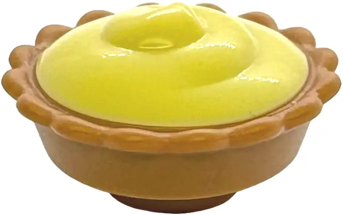 Nougat Pie with Molded Bright Light Yellow Cream Filling with Tall Peak Pattern