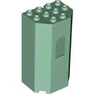 Sand Green Panel 3 x 4 x 6 Turret Wall with Window