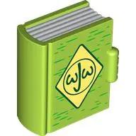 Lime Duplo Utensil Book with Molded White Pages and Printed Green Lines, Bright Light Yellow Diamond