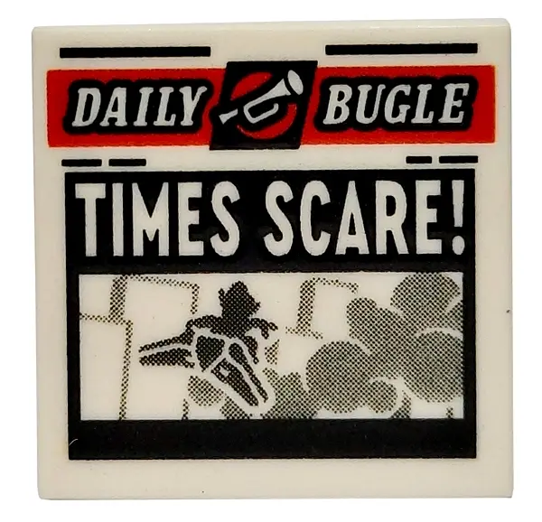Tile 2 x 2 with Newspaper 'DAILY BUGLE' and 'TIMES SCARE!' Pattern
