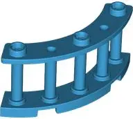 Dark Azure Fence 4 x 4 x 2 Quarter Round Spindled with 3 Studs