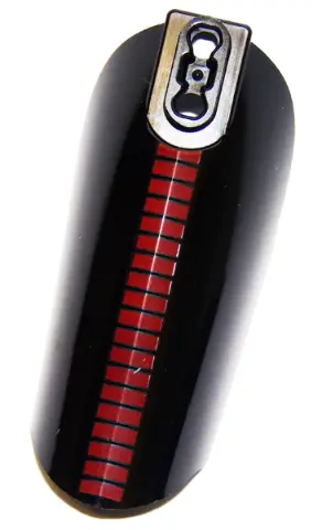 Black Large Figure Armor, Arm / Leg Cover with Ball Joint Socket and 2 Holes with Red Lines Pattern