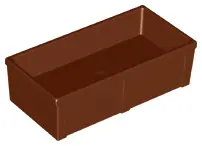 Reddish Brown Duplo Animal Accessory Feeding Trough 2 x 4 x 1 with Straight Sides
