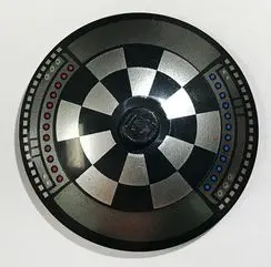 Black Dish 4 x 4 Inverted (Radar) with Solid Stud with Dejarik Table Pattern