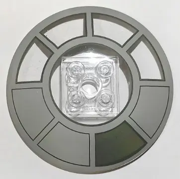 Trans-Clear Dish 6 x 6 Inverted (Radar) - Solid Studs with Radial Millennium Falcon Cockpit Pattern