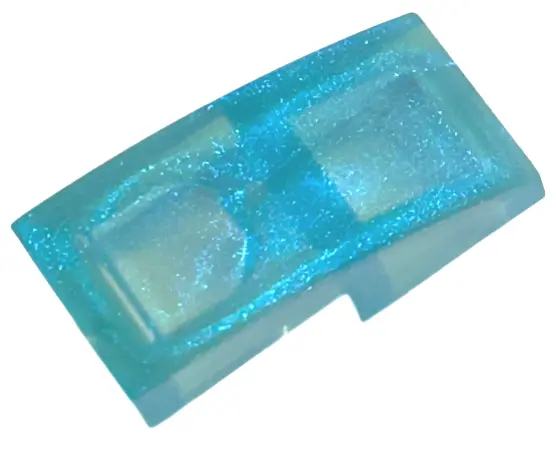 Satin Trans-Light Blue Slope, Curved 2 x 1 x 2/3