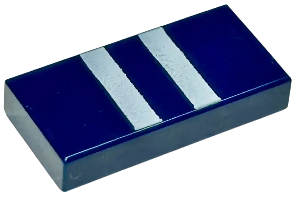 Dark Blue Tile 1 x 2 with 2 White Stripes Pattern (BrickHeadz Harry Potter Sleeve)