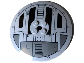 Light Bluish Gray Dish 8 x 8 Inverted (Radar) with TIE Fighter Hatch Pattern