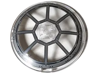 Trans-Clear Dish 8 x 8 Inverted (Radar) with Dark Bluish Gray Radial TIE Fighter Cockpit with 40 Bla
