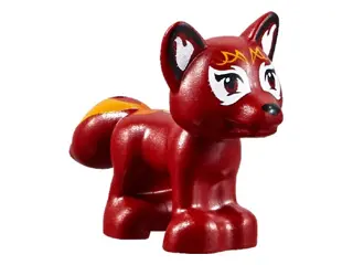 Dark Red Fox, Friends Style with Black Nose, White Around Eyes, Bright Light Orange Face Decorations