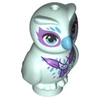 Light Aqua Owl, Friends Style with Medium Azure Beak, Eyes and Feathers and Medium Lavender Scarf an
