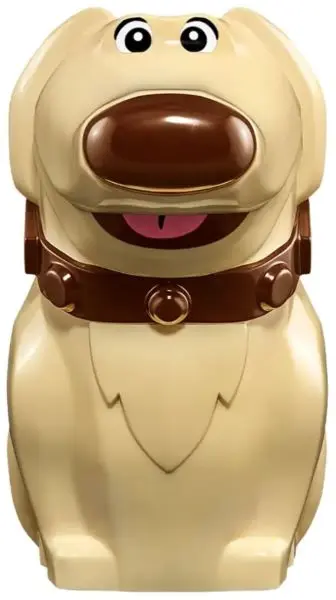 Tan Dog, Golden Retriever Dug with Molded Dark Brown Collar and Nose and Printed Eyes and Mouth Patt
