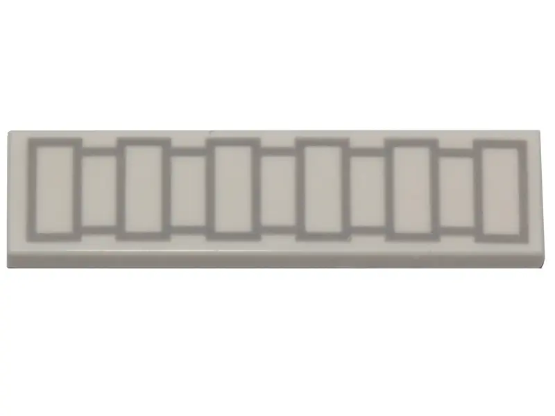 White Tile 1 x 4 with 11 Light Bluish Gray Rectangles Pattern (BrickHeadz Stormtrooper Belt)