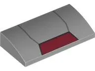 Light Bluish Gray Slope, Curved 2 x 4 x 2/3 with Bottom Tubes with Dark Bluish Gray Lines and Dark R