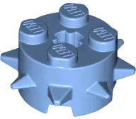 Medium Blue Brick, Round 2 x 2 with Spikes and Axle Hole