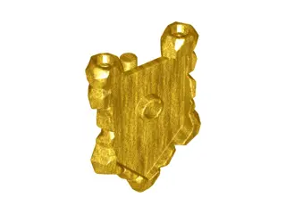Pearl Gold Minifigure, Shield Pentagonal with Rock Edges