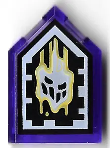 Trans-Purple Tile, Modified 2 x 3 Pentagonal with Nexo Forbidden Power Shield Pattern - Malicious Me