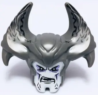 Dark Bluish Gray Large Figure Head with Steppenwolf Pattern