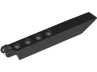 Black Hinge Plate 1 x 8 with Angled Side Extensions, 9 Teeth and Rounded Plate Underside