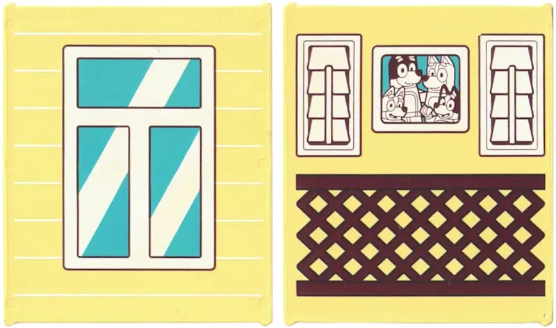 Light Yellow Glass for Window 1 x 6 x 6 Flat Front with Window with Medium Azure Panes, White Frame 