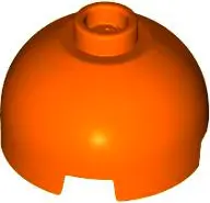 Orange Brick, Round 2 x 2 Dome Top