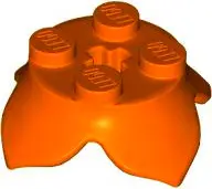Orange Plant Leaves 2 x 2 with 4 Petals and Axle Hole