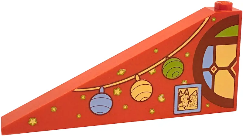 Orange Slope 25 8 x 1 x 3 with Medium Nougat Round Window Half with Bright Light Yellow, Bright Ligh